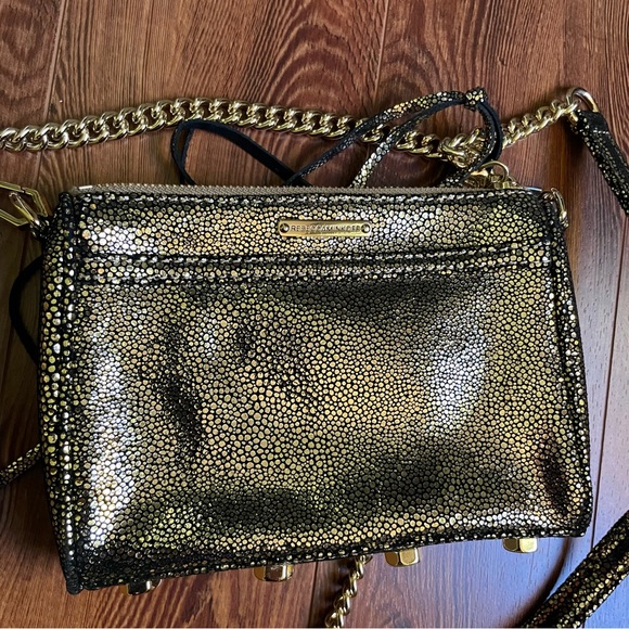 Rebecca Minkoff leather crossbody bag MAC pebbled gold - Picture 7 of 7